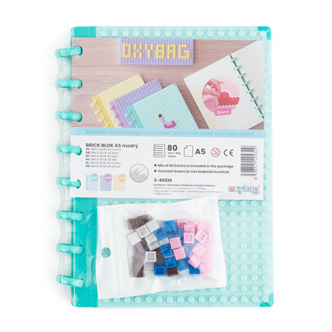 Obrázek produktu: Kroužkový blok A5 Brick blok linkovaný - modrý