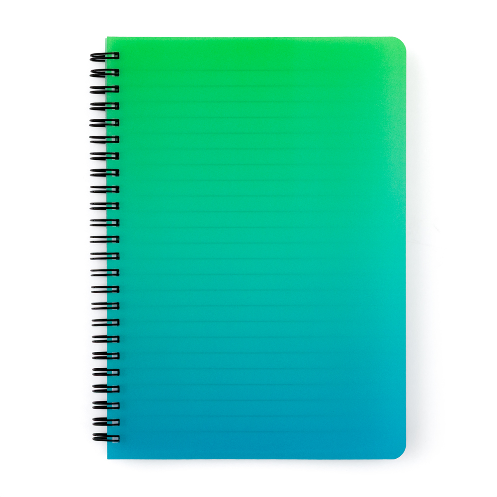 Kroužkový blok A5 PP OMBRE - zelená