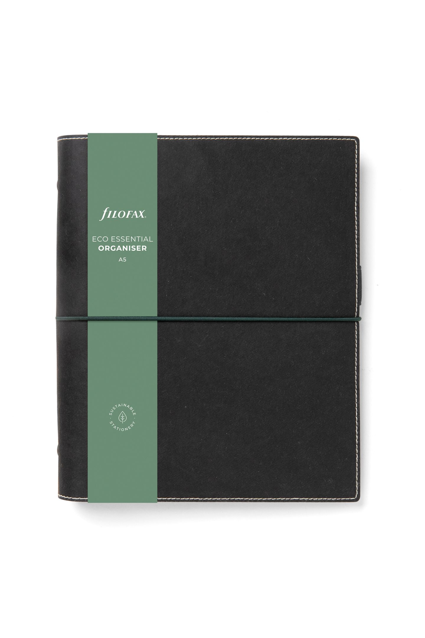 Kroužkový diář 2025 Filofax Eco Essentials A5 - dark ebony