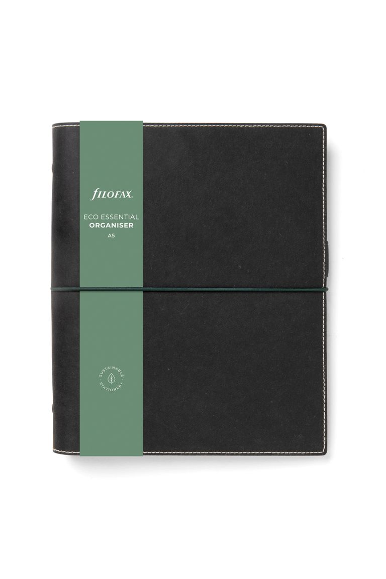 Kroužkový diář 2025 Filofax Eco Essentials A5 - dark ebony
