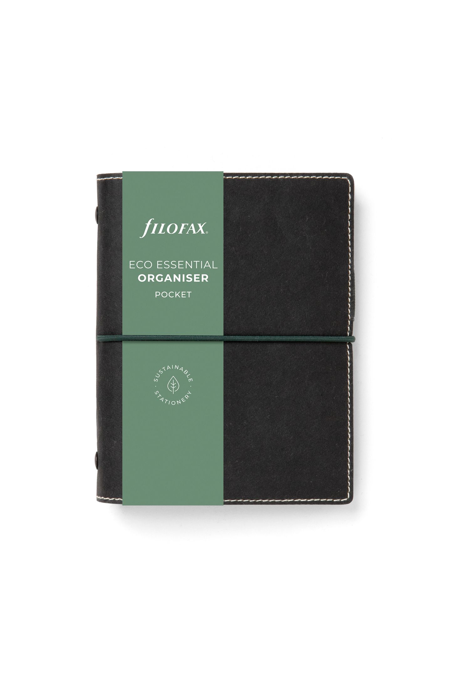 Kroužkový diář 2025 Filofax Eco Essentials kapesní - dark ebony