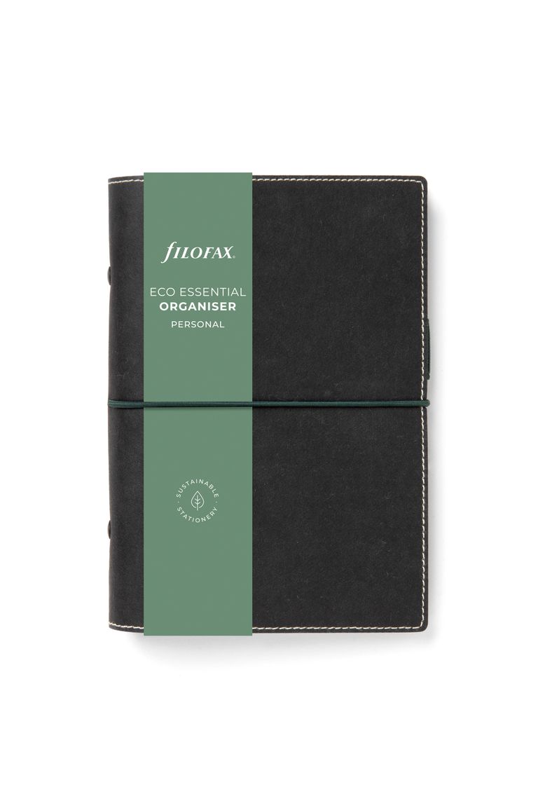 Kroužkový diář 2025 Filofax Eco Essentials osobní - dark ebony