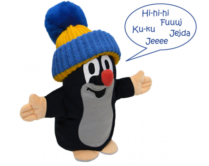 Krtek maňásek mluvící,modrý kulich - Zdeněk Miler