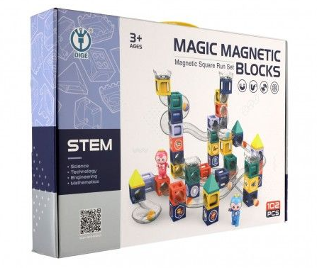 Levně Kuličková dráha magnetická s figurkami, 102 ks