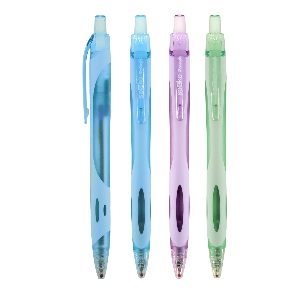Kuličkové pero Spoko ReLeaf Active Transparent 0,5 mm - mix barev
