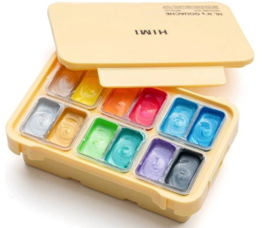 Kvašové barvy HIMI - Twin Cup Gouache Set - 12 barev