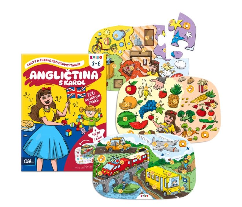 Kvído - Angličtina s Karol - Karty a puzzle pro Mluvicí tablík 2