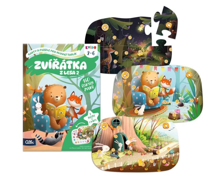 Kvído - Zvířátka z lesa 2 - Karty a puzzle pro Mluvicí tablík 2