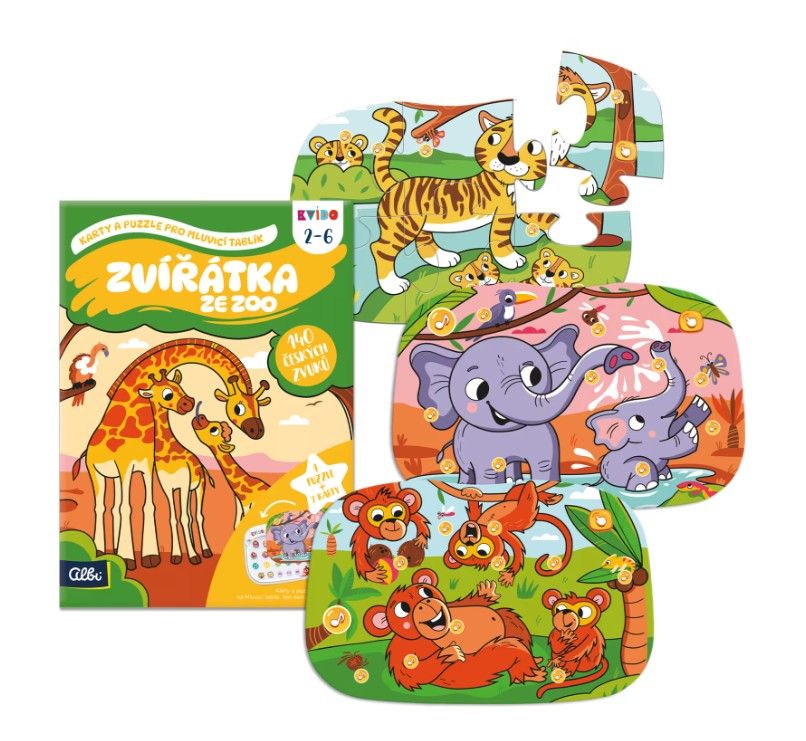 Kvído - Zvířátka ze ZOO - Karty a puzzle pro Mluvicí tablík 2