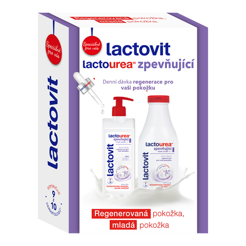 Obrázek produktu: Lactovit Lactourea – dárková sada, zpevňující sprchový gel 500 ml a tělové mléko 400 ml