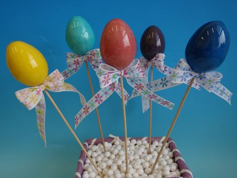 Obrázek produktu: Lakované vejce zápich s mašlí mix motivů - 1 ks