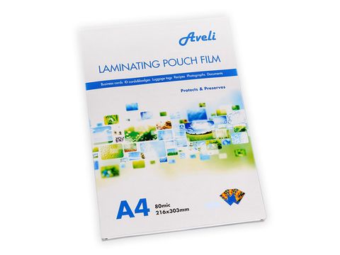Obrázek produktu: Laminovací fólie AVELI A4/160 mic (2 × 80), lesklé - 25 ks/bal.