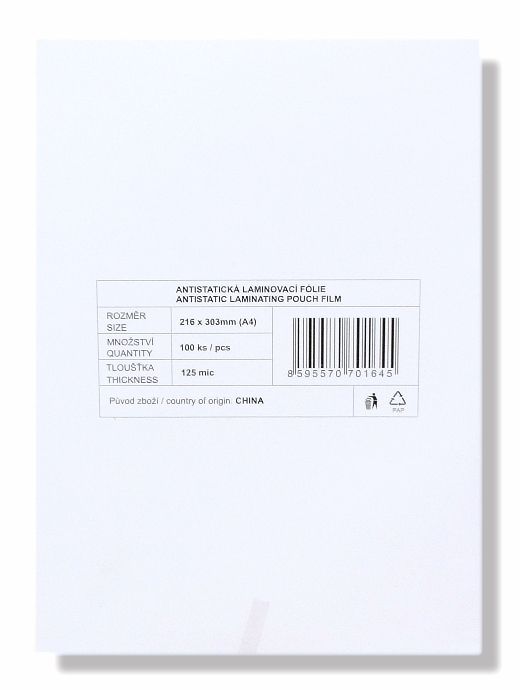Laminovací fólie - kapsy A4, 125 mic (100 ks)