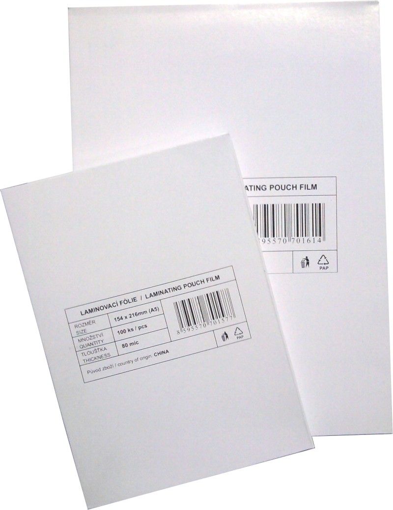 Laminovací fólie - kapsy A5, 80 mic (100 ks)