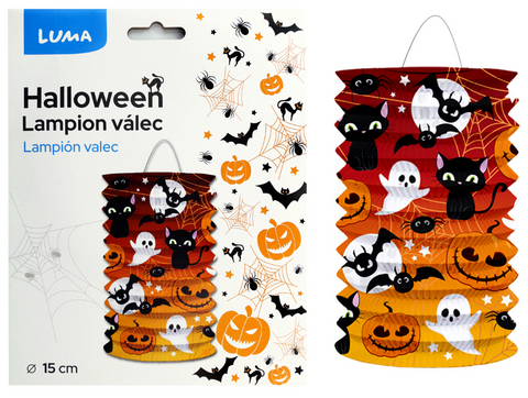 Obrázek produktu: Lampion 15 cm válec HALLOWEEN strašidla