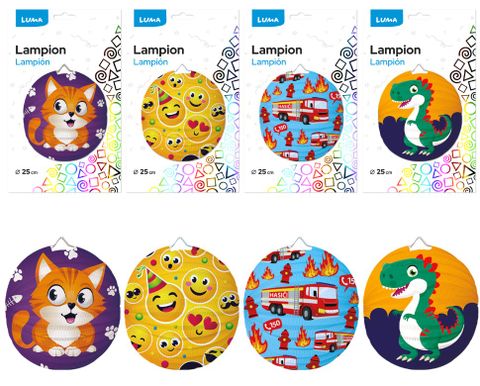 Obrázek produktu: Lampion 25 cm kulatý dětský mix druhů