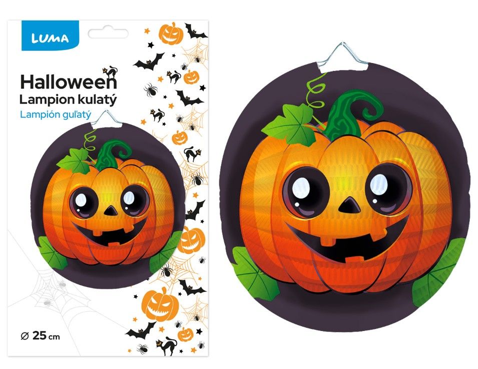 Lampion 25 cm kulatý HALLOWEEN dýně