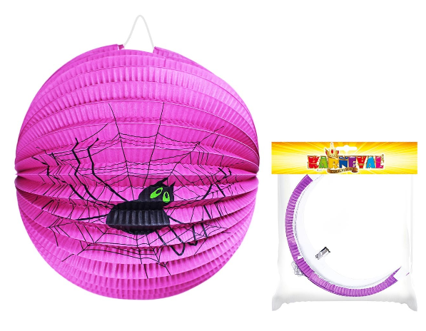 RAPPA Lampion Halloween pavouk s dřevěnou hůlkou 25 cm