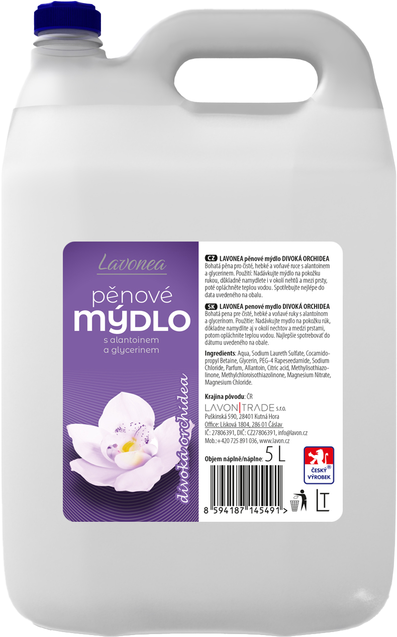 Lavon Hand Care - pěnové mýdlo 5 l - Divoká orchidea