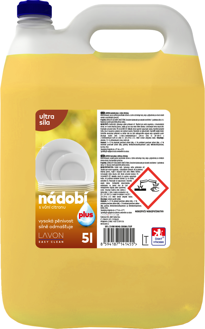 Lavon nádobí plus Lemon - 5 l