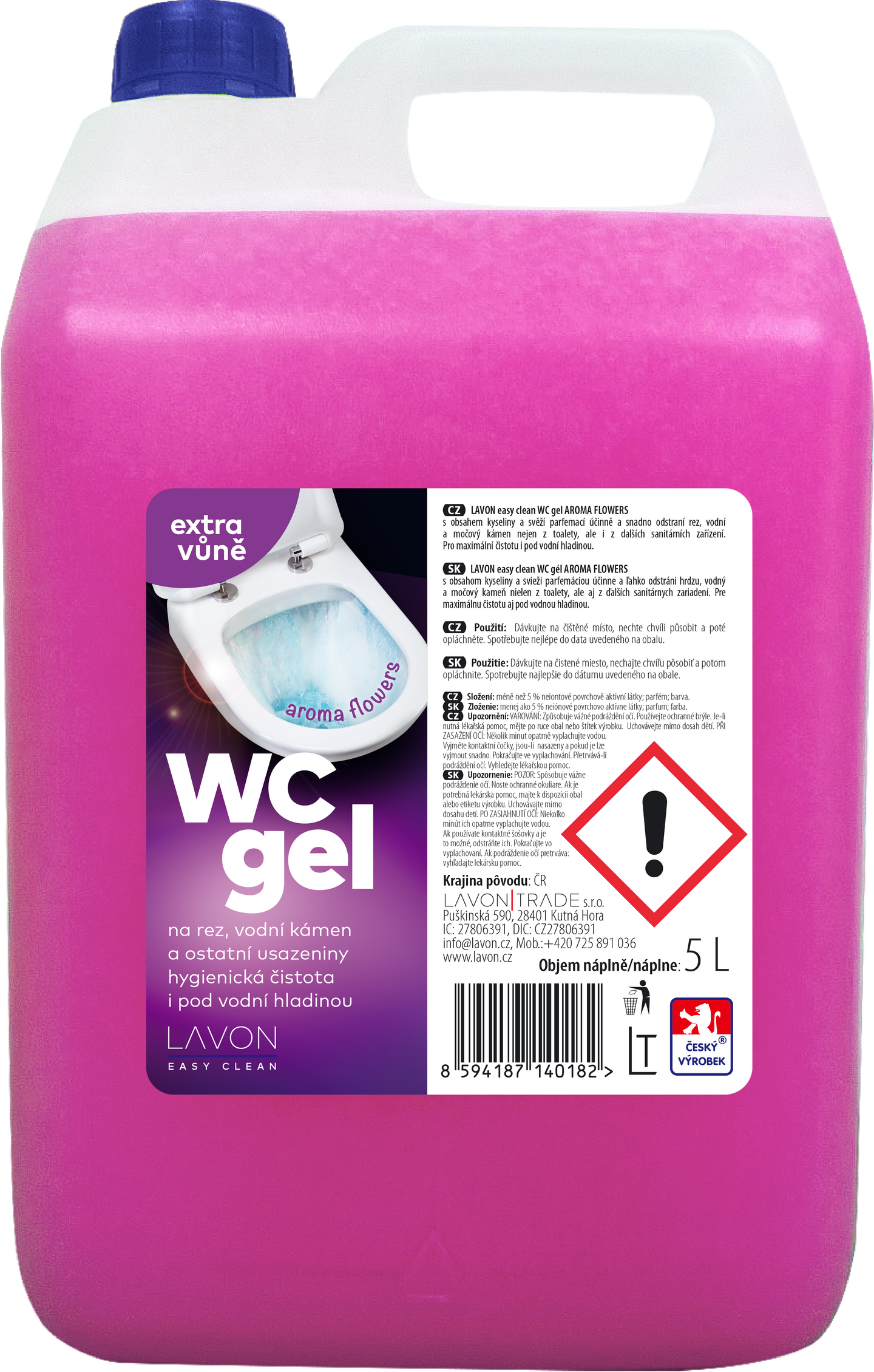 Lavon WC gel - aroma flowers 5 l