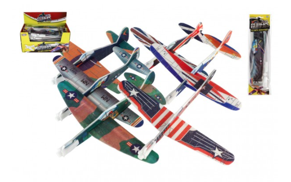 Letadlo házecí pěnové 28 cm, mix druhů