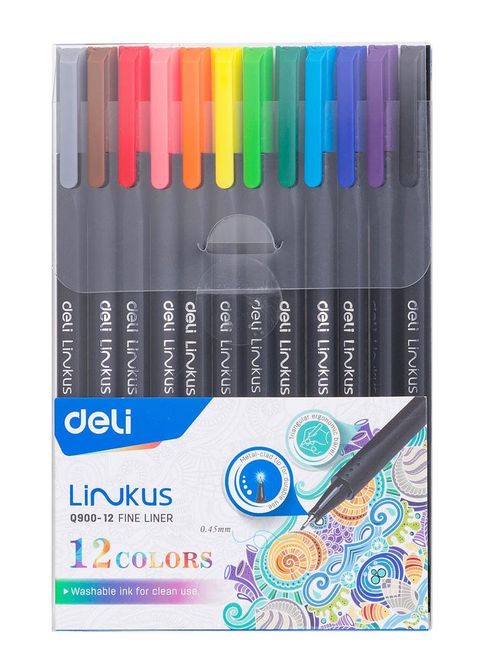 Obrázek produktu: Liner DELI Linkus trojhranný 0,45 mm - sada 12 barev