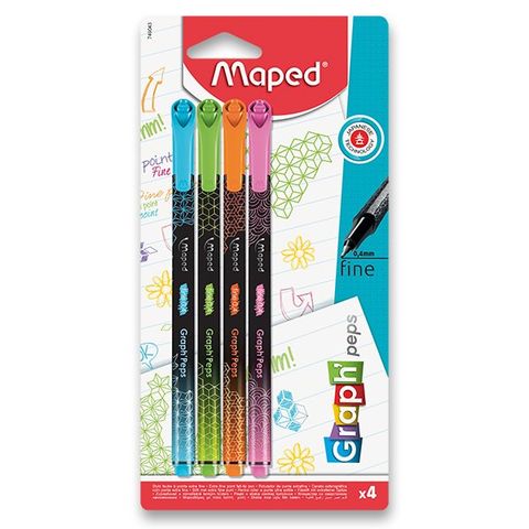 Obrázek produktu: Liner MAPED Graph'Peps Deco - sada 4 barev, pastelové