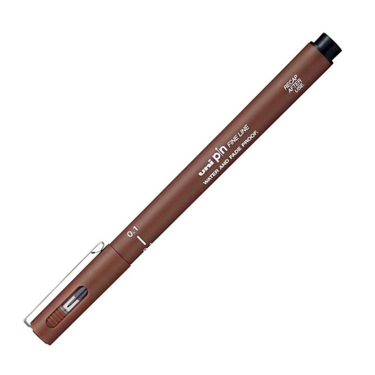 Liner UNI PIN - 0,1 mm, sépie UNI