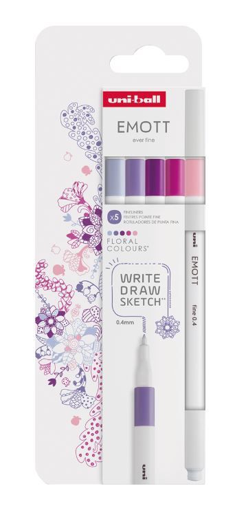 Liner UNI EMOTT 0,4 mm - sada 5 barev FLORAL