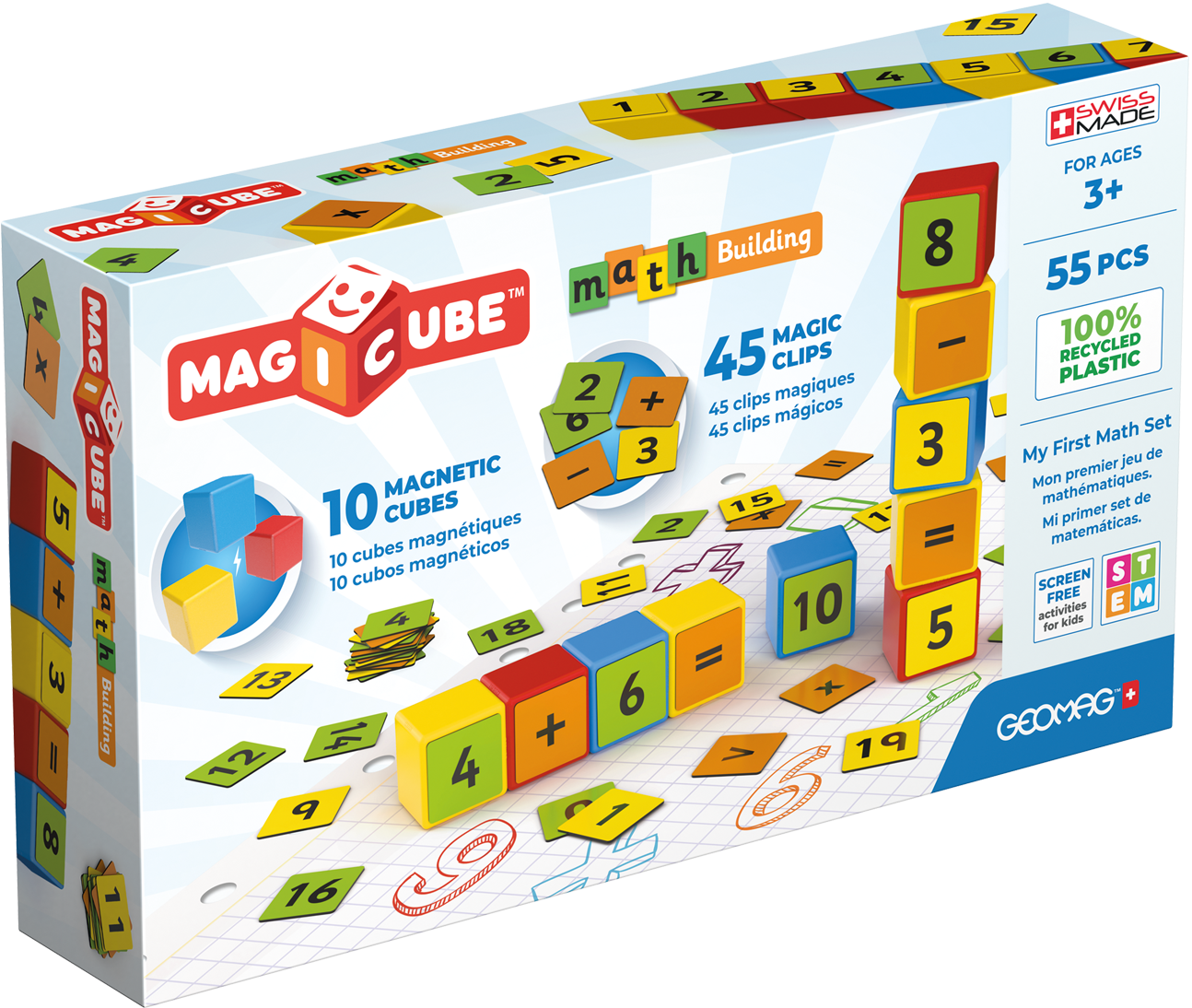 Magicube Math Building Recycled Clips 55 ks