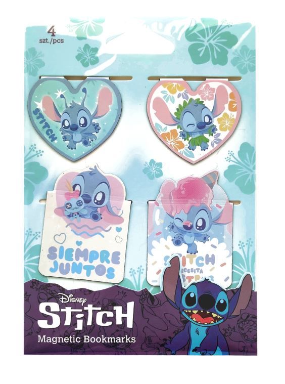 Magnetická záložka Colorino Stitch Pastel 4, 4 ks - mix motivů
