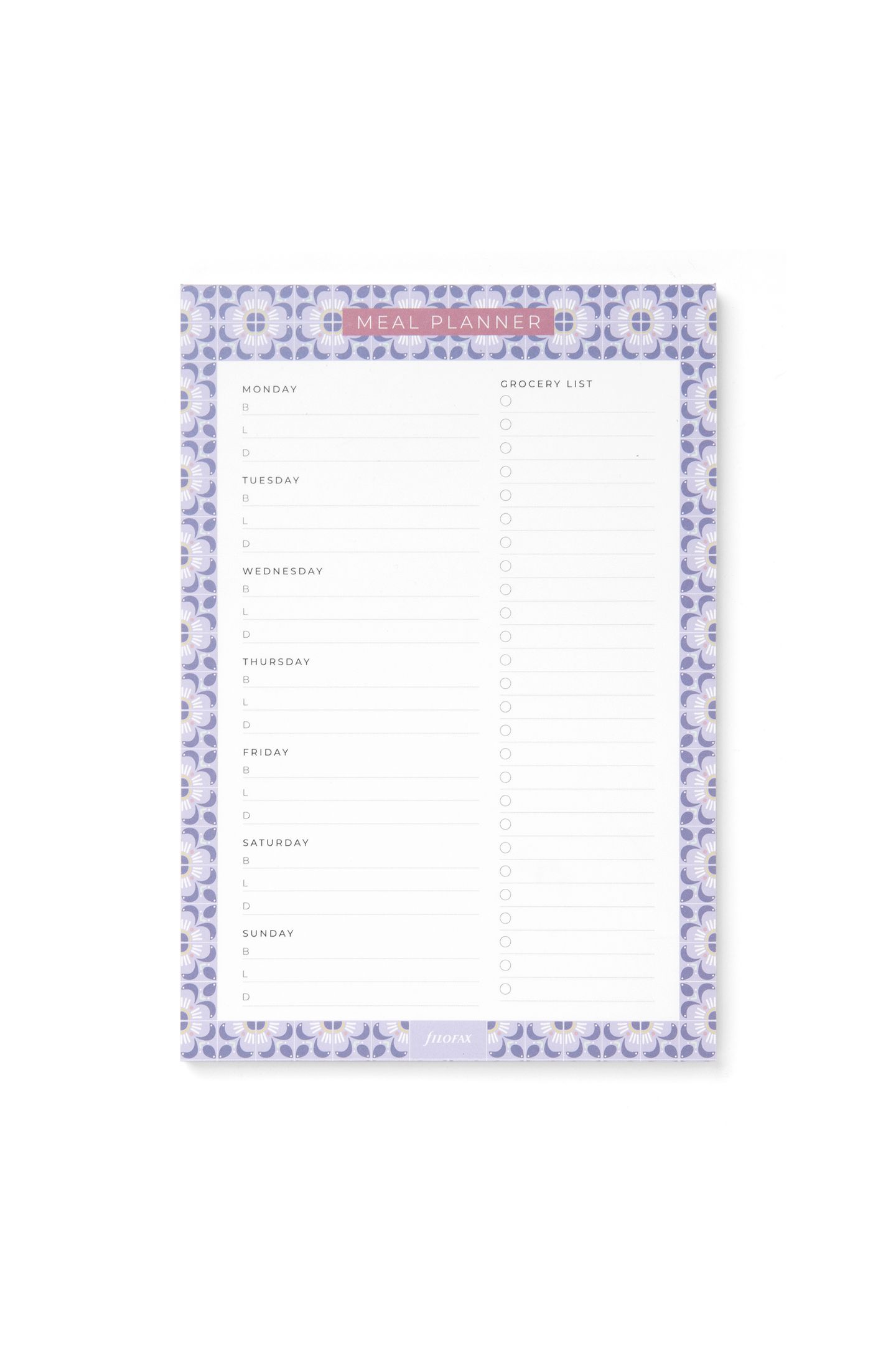 Magnetický trhací blok Filofax Mediterranean - plán jídla