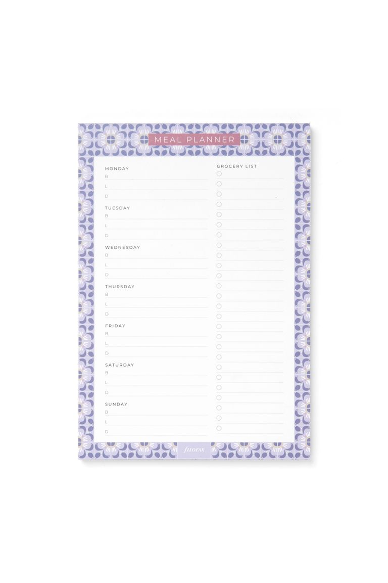 Trhací blok Filofax Mediterranean plánování jídla