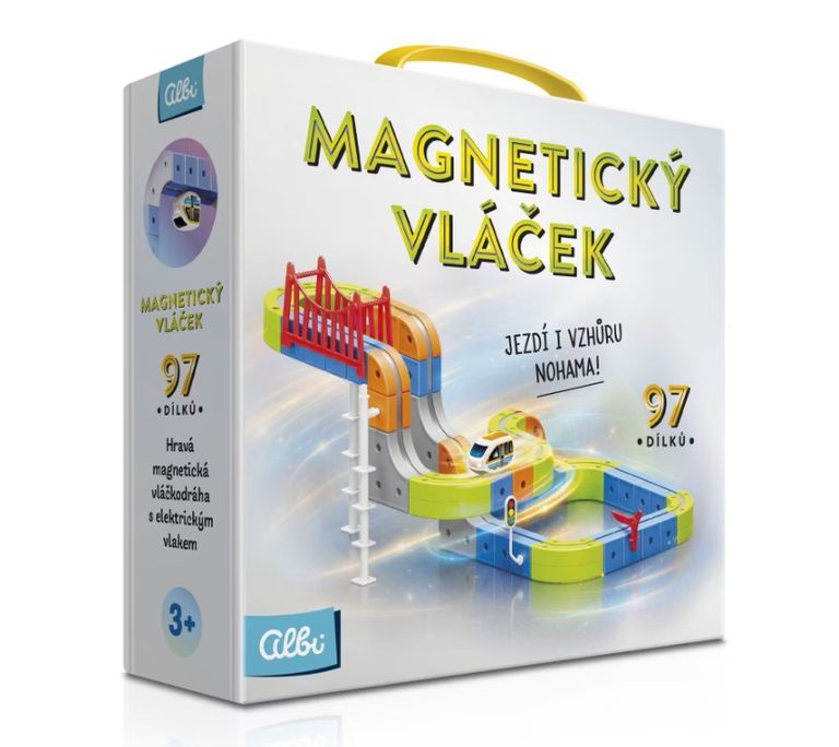 Magnetická stavebnice – Elektrický vláček 97 dílků ALBI