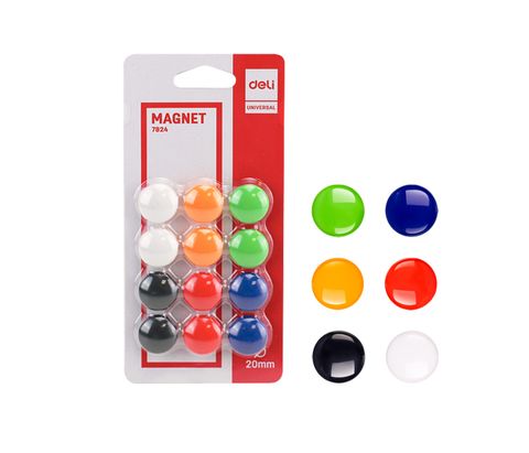 Obrázek produktu: Magnety DELI 20 mm barevné 12 ks