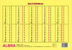 Malá násobilka - tabulka lamino A4
