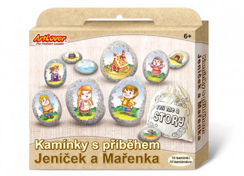 Obrázek produktu: Malování na oblázky/ kameny s příběhem Jeníček a Mařenka kreativní sada