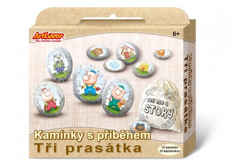 Obrázek produktu: Malování na oblázky/ kameny s příběhem Tři prasátka kreativní sada