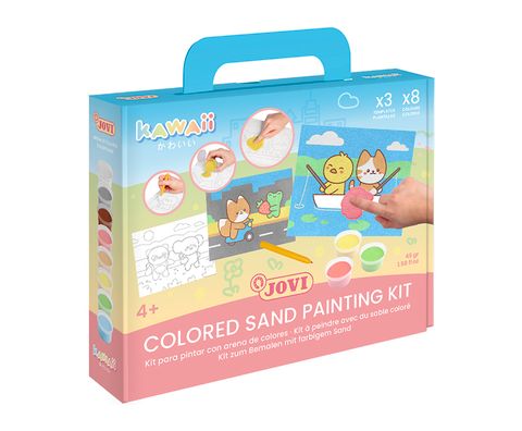 Obrázek produktu: Malování pískem JOVI Kawaii PLAY&FUN malování pískem - sada 12 ks