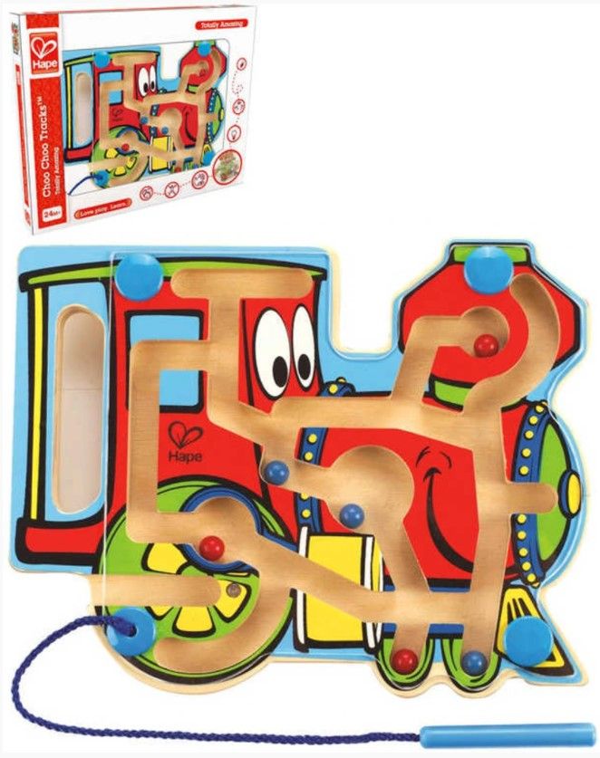 Hape Mašinka bludiště s magnetickou hůlkou a korálky