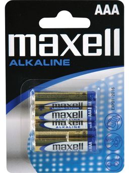 Obrázek produktu: Maxell Alkalická mikrotužková baterie AAA - balení 4 ks blistr