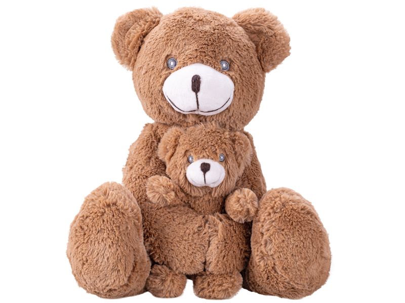 Medvěd plyšový 30 cm sedící s mládětem