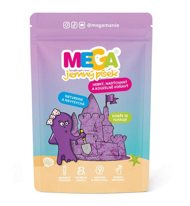 Megapísek - Kinetický písek, Megajemný voňavý růžový, 90 g