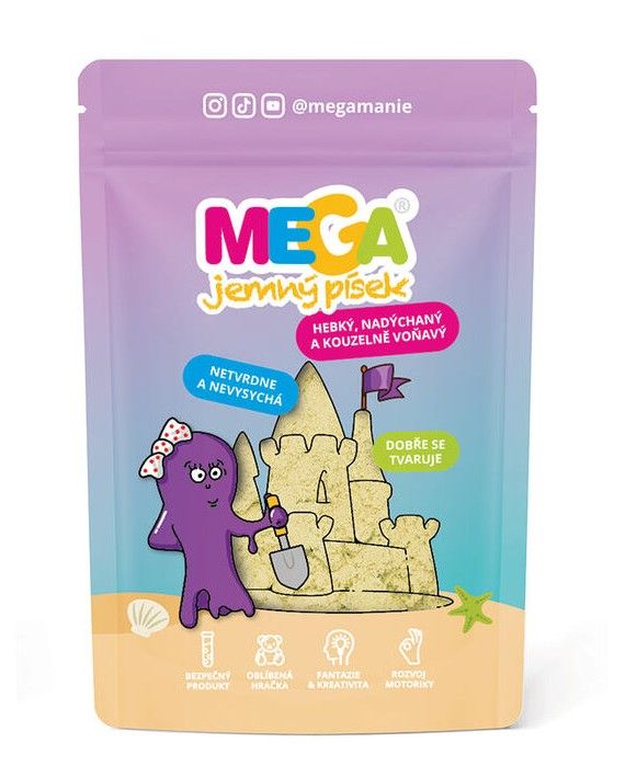 Megapísek - Kinetický písek, Megajemný voňavý žlutý, 90 g