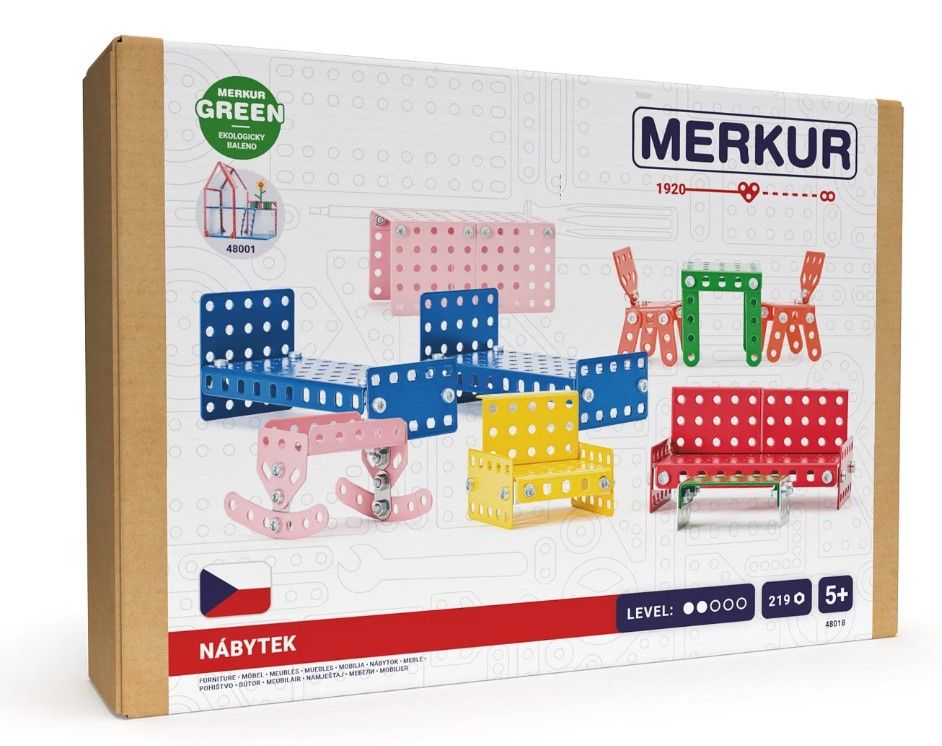 Merkur - Příslušenství k domečku pro panenky - nábytek, 219 dílků