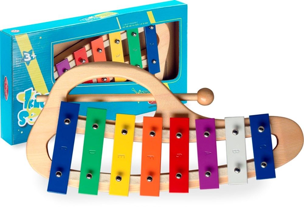 Metalofon oválný - 8 barevných kamenů