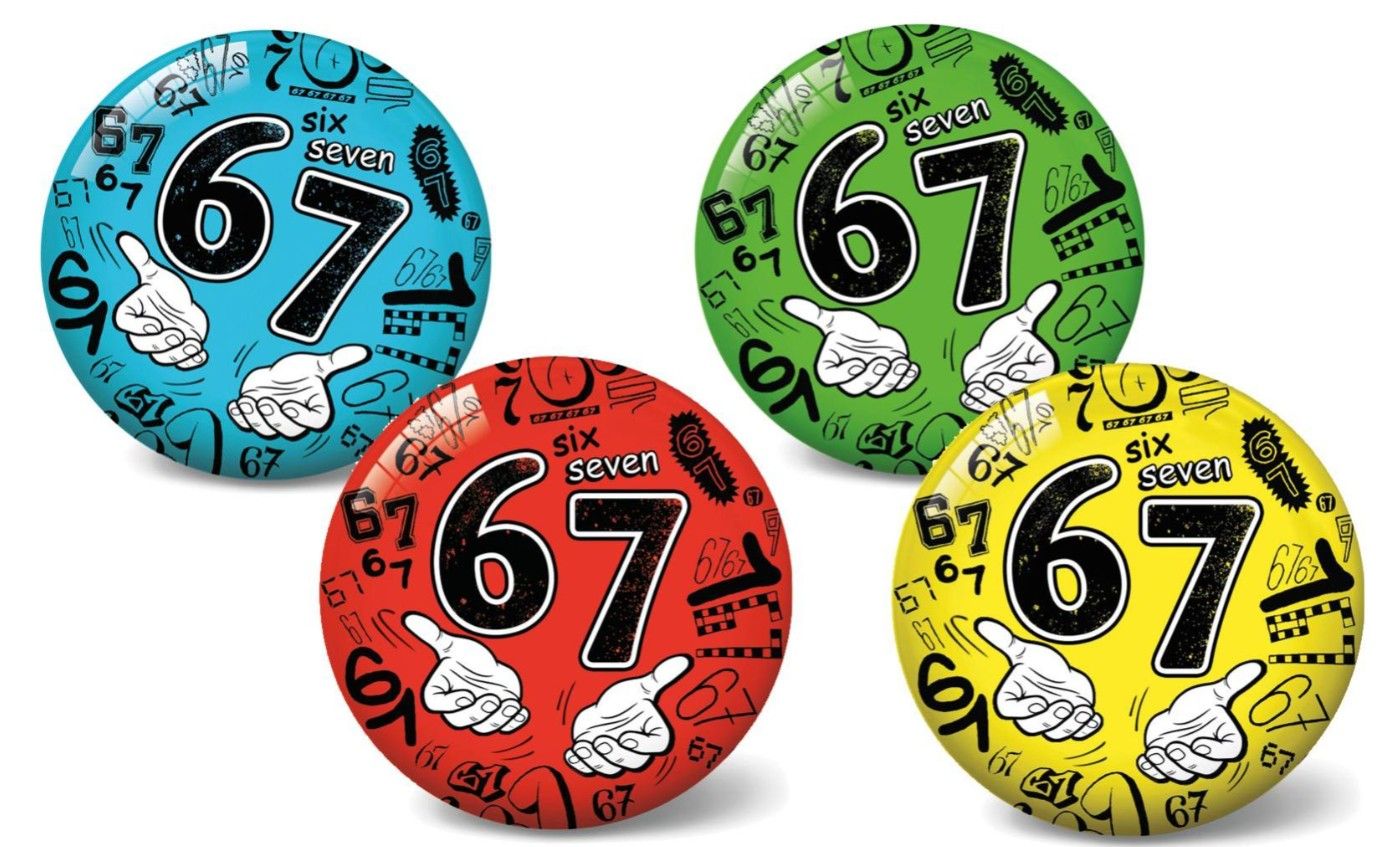 Míč 67/six seven nafouknutý 11cm, mix barev