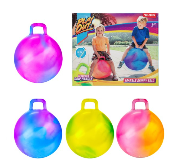 Míč skákací s úchytem 45 cm, mix barev