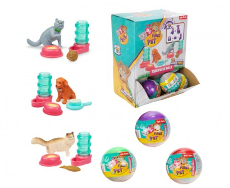 Míček s překvapením 6 cm zvířátko s doplňky, mix druhů